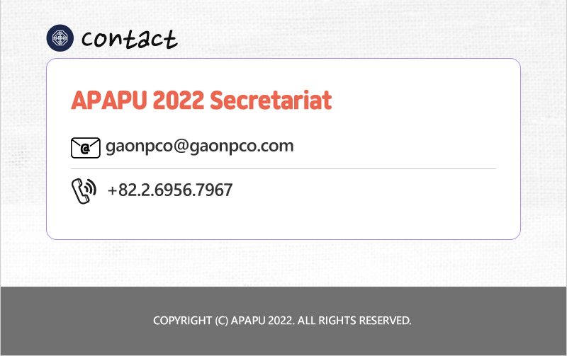APAPU 2022 - 사전등록안내